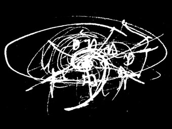 space item, drawing by Hofstetter Kurt, Cafe Lange Vienna, 1997