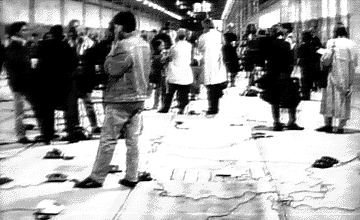 people listening to the telephone concert